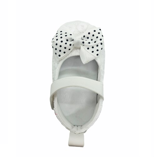 Пинетки-туфельки для девочки, белого цвета с бантом - фото 10197