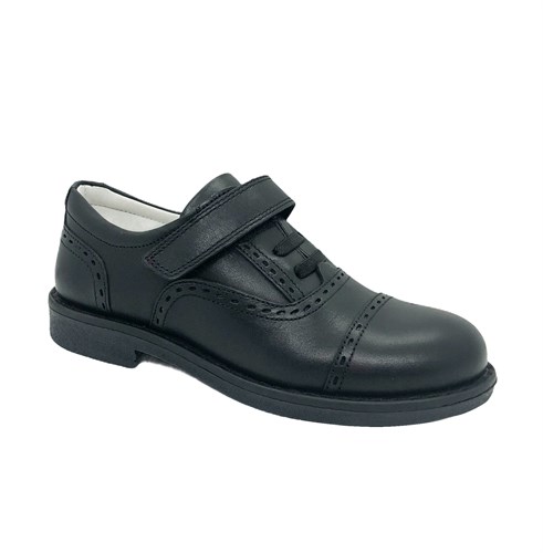 Школьные туфли для мальчика, цвет черный, липучка/шнурки - фото 10395