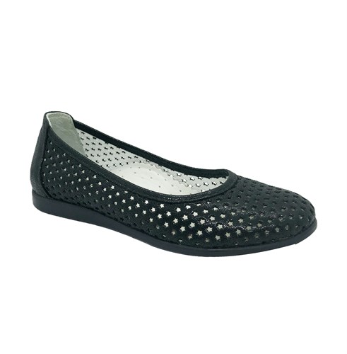 Туфли для девочки, цвет черный, перфорация - фото 10530