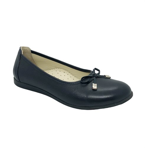 Туфли для девочки, цвет темно-синий, бантик - фото 10550
