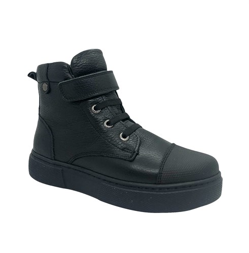 Ботинки для девочки, цвет черный, на липучке/шнурки - фото 11512