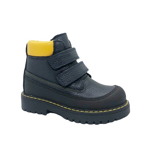 Ботинки для мальчика, цвет черный/желтый, на липучках - фото 11738