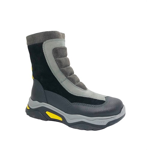 Ботинки для мальчика, цвет серый/желтый, молния - фото 12307