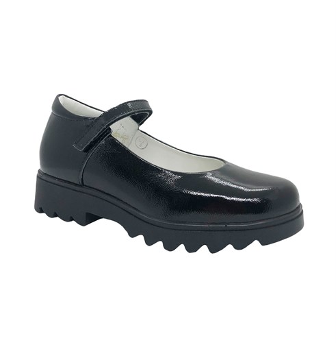 Туфли для девочки, цвет черный, ремешок на липучке - фото 14278
