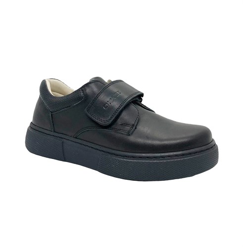 Туфли школьные для мальчика, цвет черный, на липучке - фото 14577