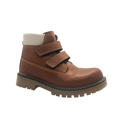 Ботинки для мальчика, демисезонные, цвет коричневый/бежевый, липучки - фото 15759
