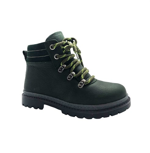 Ботинки для мальчика, цвет темно-зеленый, молния/шнурки - фото 16304