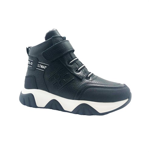 Ботинки демисезонные для мальчика, цвет черный, шнурки/липучка - фото 16632