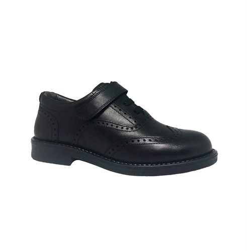 Полуботинки для мальчика,классика, цвет черный, шнурки/липучка - фото 19313