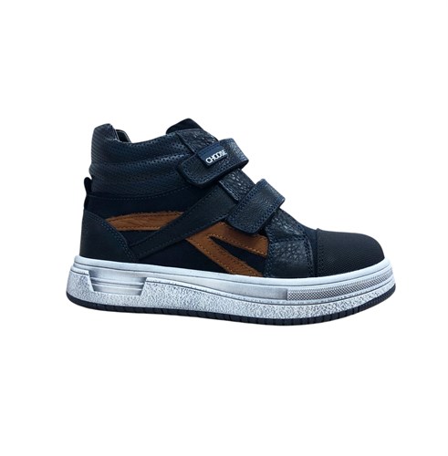 Ботинки кроссовочного типа для мальчика, цвет синий/коричневый, липучки 3872