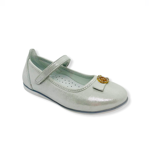 Туфли для девочки, цвет серебристый, ремешок на липучке - фото 4806