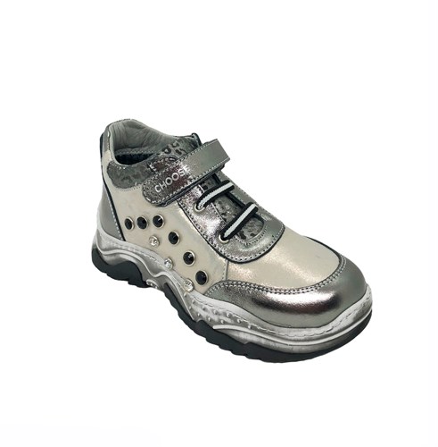 Ботинки кроссовочного типа,  для девочки, цвет  серебристо-серый - фото 6754