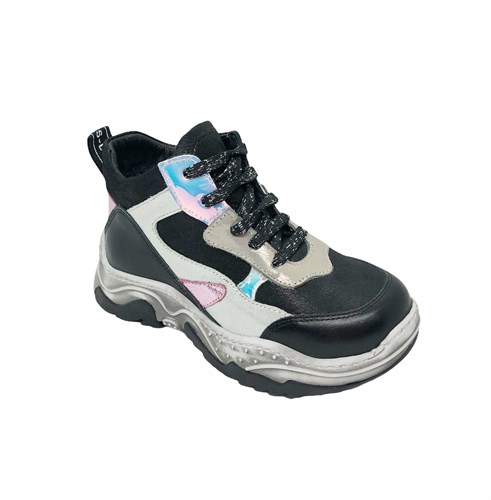 Ботинки кроссовочного типа,  для девочки, цвет  серебристо-черный - фото 6766
