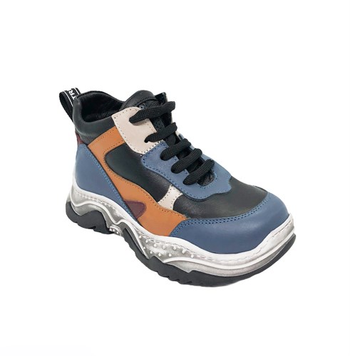 Ботинки кроссовочного типа,  для мальчика, цвет голубой/оранжевый - фото 6814