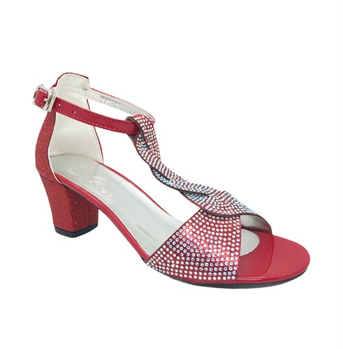 Туфли для девочки, цвет красный, с перемычкой - фото 9830