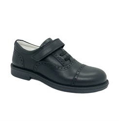 Школьные туфли для мальчика, цвет черный, липучка/шнурки