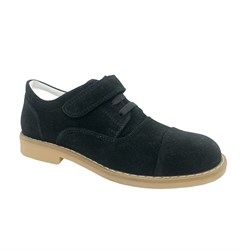 Школьные туфли для мальчика, классика, цвет черный, нубук