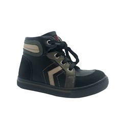 Ботинки-кеды для мальчика, цвет черный, шнурки/молния