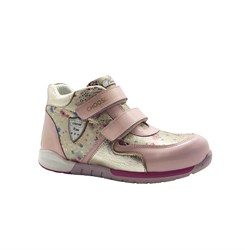 Ботинки для девочек, цвет розовый/пудровый (принт), липучки