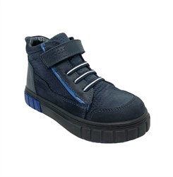 Ботинки - кеды для мальчика, цвет синий, на липучке/шнурки