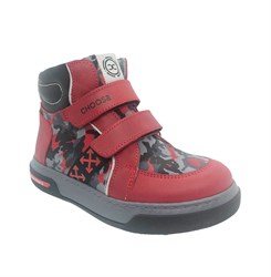 Ботинки для мальчика, цвет красный (камуфляж), на липучках