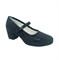 Туфли для девочки, цвет темно-синий, на каблуке, перфорция - фото 10454