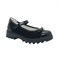 Туфли для девочки, цвет черный, ремешок на липучке, бантик - фото 14248