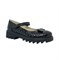 Туфли школьные для девочки, цвет черный (наплак), бантик, перфорация - фото 14647
