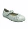 Туфли для девочки, цвет белый/серебристый, ремешок на липучке, перфорация - фото 9429