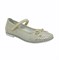 Туфли для девочки, цвет бежевый, ремешок на липучке, перфорация. небольшой каблук - фото 9506