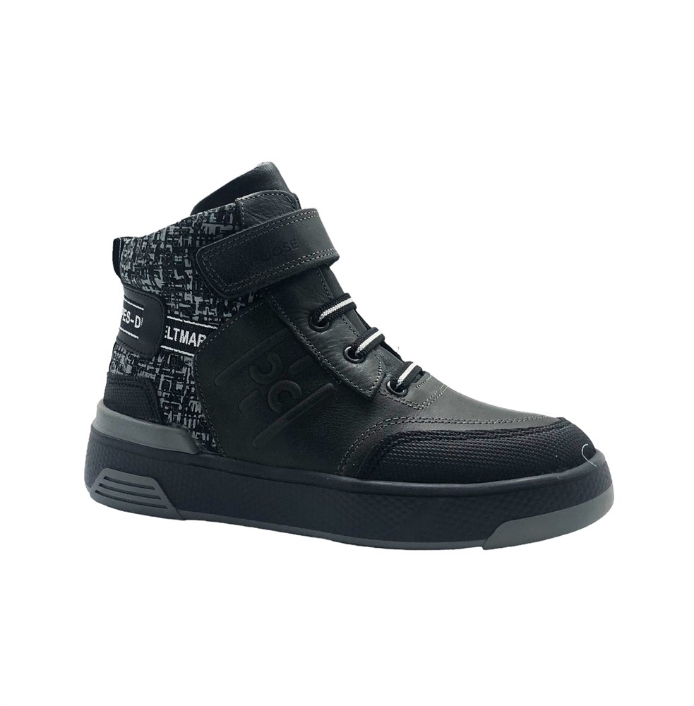 Ботинки демисезонные для подростков, цвет черный/серый, липучки/шнурки купить в Тюмени | CHOOSE - магазин детской обуви