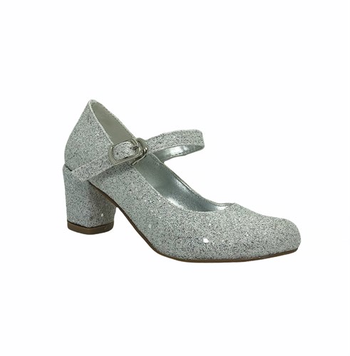 Туфли для девочки, цвет серебристый , на ремешке - фото 12890