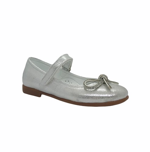 Туфли для девочки, цвет серебристый, на ремешке - фото 12917
