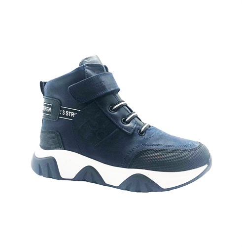 Ботинки демисезонные для мальчика, цвет темно-синий/черный, шнурки/липучка - фото 16612