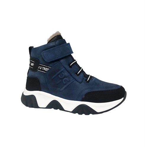 Ботинки для мальчика, цвет синий/черный, липучка/шнурки - фото 19988