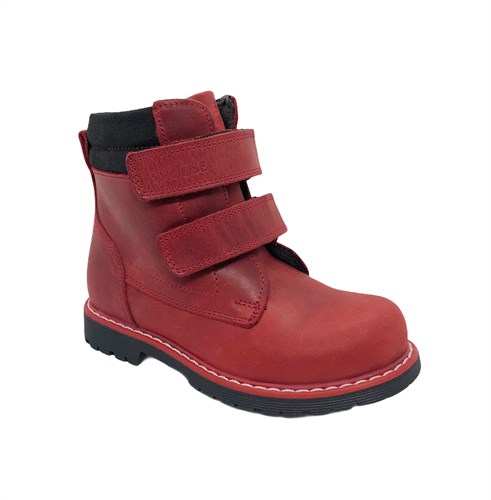 Ботинки для девочки, цвет красный, натуральный нубук - фото 7008
