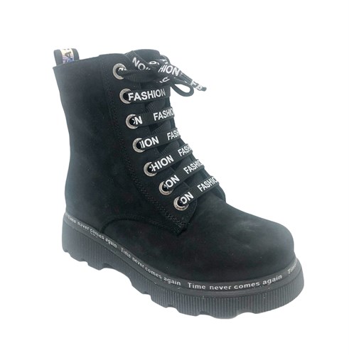Ботинки для девочки, цвет черный, молния/шнурки - фото 7658