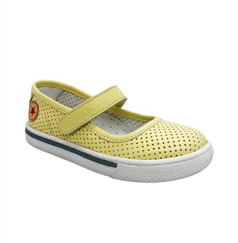 Туфли для девочки, цвет желтый, с перфорацией - фото 9369