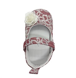 Пинетки-туфельки для девочки, розового цвета с украшением в виде цветка