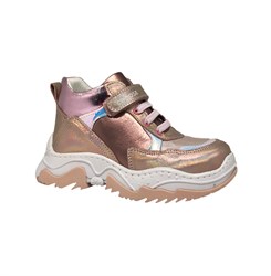 Ботинки кроссовочного типа для девочки, цвет персиковый/пудровый, шнурки/липучка