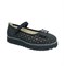 Туфли для девочки, цвет темно-синий, ремешок на липучке, перфорация - фото 10503