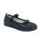 Туфли для девочки, цвет темно-синий, ремешок на липучке, перфорация, бантик - фото 10785