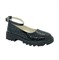Туфли школьные для девочки, цвет темно-синий, ремешок на застежке, перфорация - фото 10961