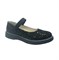 Туфли школьные для девочки, цвет черный (узор), ремешок на липучке - фото 10990