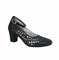 Туфли для девочки, цвет серебристо-черный, на ремешке - фото 12953
