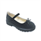 Туфли школьные для девочки, цвет черный (узор), ремешок на липучке - фото 4586