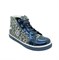 Ботинки - кеды для девочки, цвет синий (леопард), молния/шнурки - фото 6918