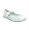 Туфли для девочки, цвет белый, ремешок на липучке, перфорация - фото 8873