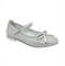 Туфли для девочки, цвет серебристый, ремешок на липучке, перфорация, небольшой каблук - фото 9490