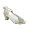 Туфли для девочки, цвет золотистый, с перемычкой украшенной стразами - фото 9897
